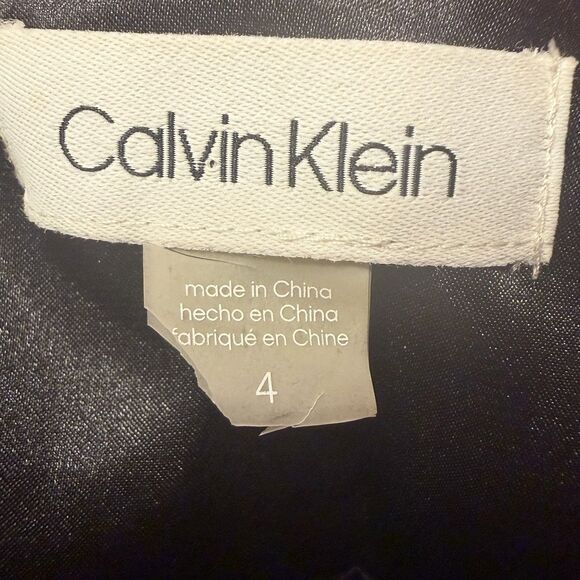 Calvin Klein Floral Halter Maxi Dress Chiffon Classic Size 4 Red Black Formal 🌺 - Picture 3 of 15